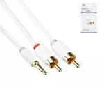 Câble audio 3,5mm mâle vers 2x RCA mâles, Monaco Range, blanc, 2,00m